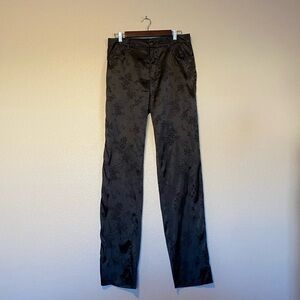 Lioness Black Floral Silk Pants